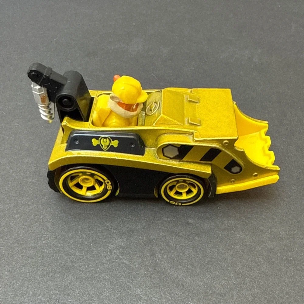 Paw Patrol True Metal Rubble Bulldozer Diecast Vehicle Yellow 1:64 Scale